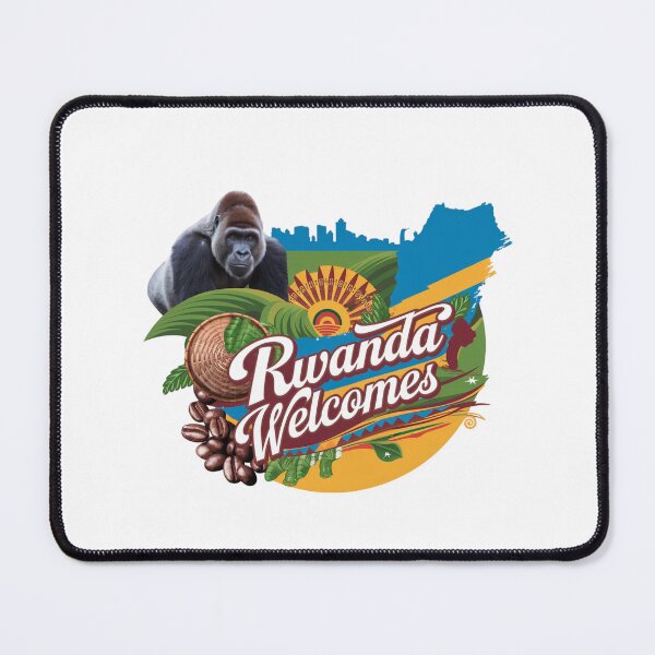 Item preview, Rwanda Welcomes Flag Map Kigali, Lake Kivu designed and sold by AnimalsDH305.