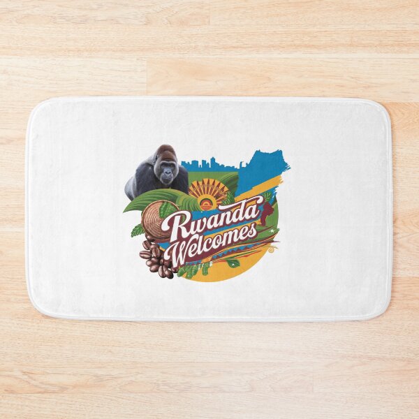 Item preview, Rwanda Welcomes Flag Map Kigali, Lake Kivu designed and sold by AnimalsDH305.