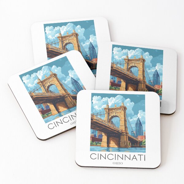 Item preview, A Pop Art Travel Print of Cincinnati - Ohio  designed and sold by StudioRedKoala.