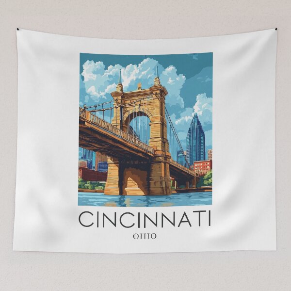 Item preview, A Pop Art Travel Print of Cincinnati - Ohio  designed and sold by StudioRedKoala.