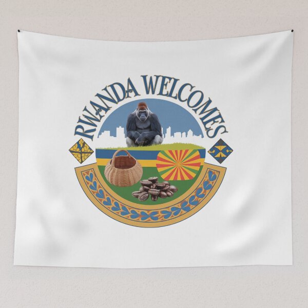 Item preview,  Rwanda Welcomes Flag Map Kigali, Lake Kivu designed and sold by AnimalsDH305.