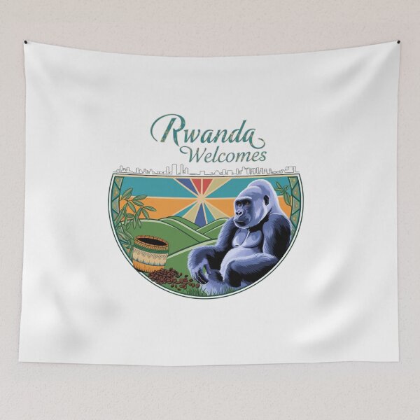Item preview, Rwanda Welcomes Flag Map Kigali, Lake Kivu designed and sold by AnimalsDH305.