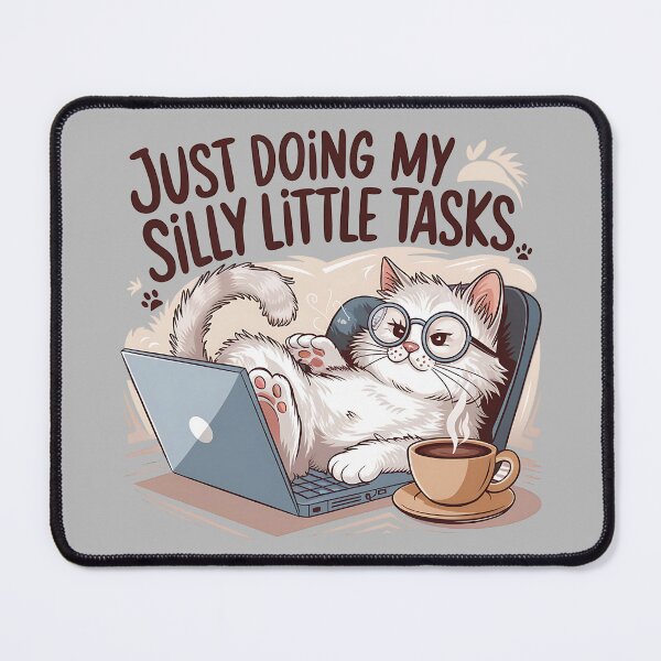 Item preview, Lazy Cat Working from Home - Funny Productivity Meme designed and sold by Aredbox.