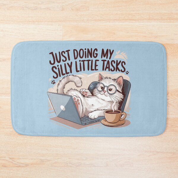 Item preview, Lazy Cat Working from Home - Funny Productivity Meme designed and sold by Aredbox.