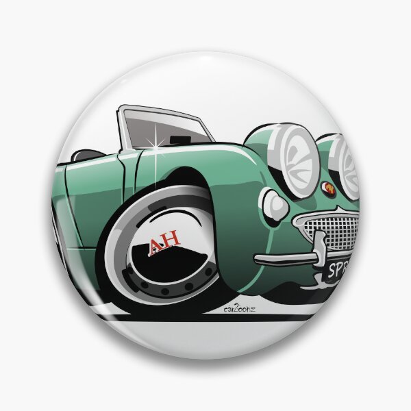 Item preview, Austin Healey Sprite caricature green designed and sold by car2oonz.