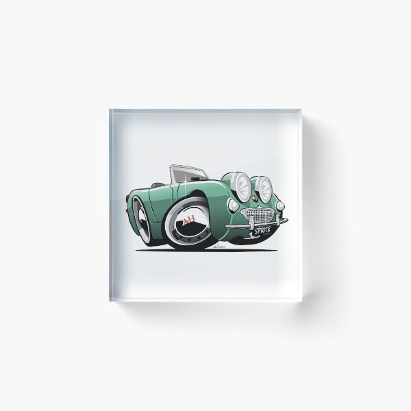 Item preview, Austin Healey Sprite caricature green designed and sold by car2oonz.
