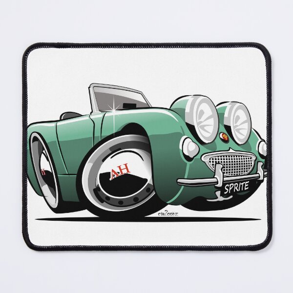 Item preview, Austin Healey Sprite caricature green designed and sold by car2oonz.