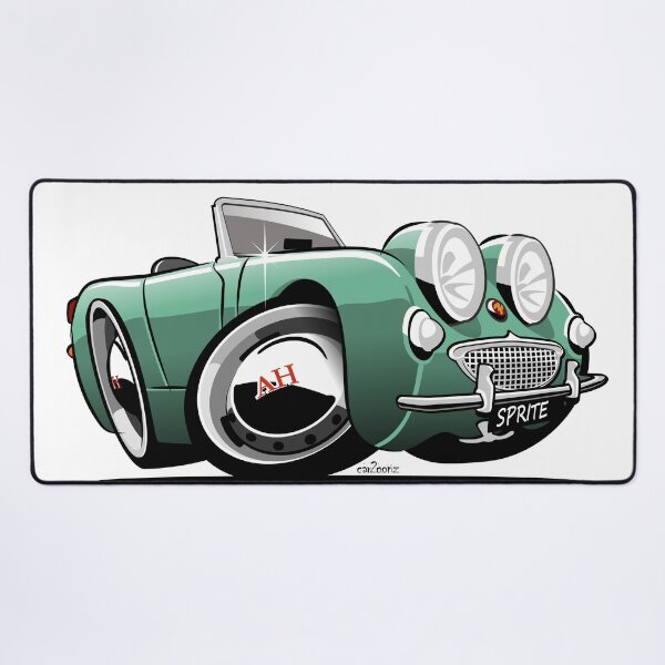 Item preview, Austin Healey Sprite caricature green designed and sold by car2oonz.