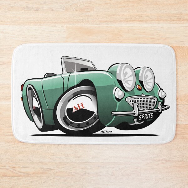 Item preview, Austin Healey Sprite caricature green designed and sold by car2oonz.