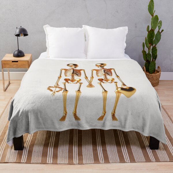 Item preview, Golden Skeletons Hand in Hand with Heart, Flower Willow designed and sold by GaborSkeleton.
