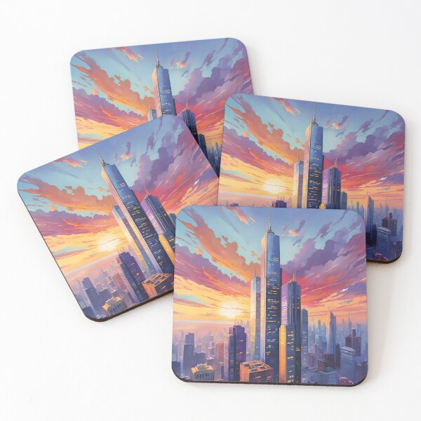 Item preview, Sunset City - Skyline at Dusk designed and sold by AbstractIdeas.