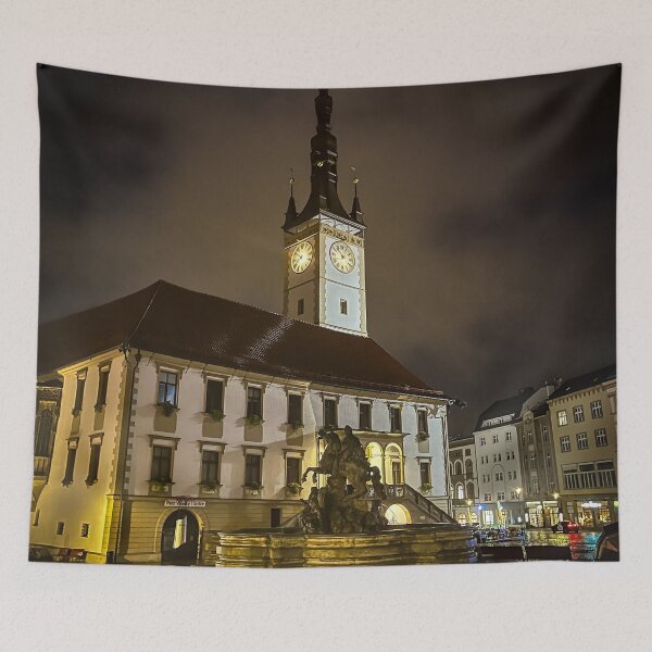 Item preview, Town Hall on A Rainy Night in Olomouc Street Scene 26, Olomouc, Czechia  designed and sold by Douglas E. Welch Design and Photography.