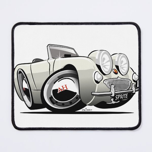 Item preview, Austin Healey Sprite caricature old English white designed and sold by car2oonz.