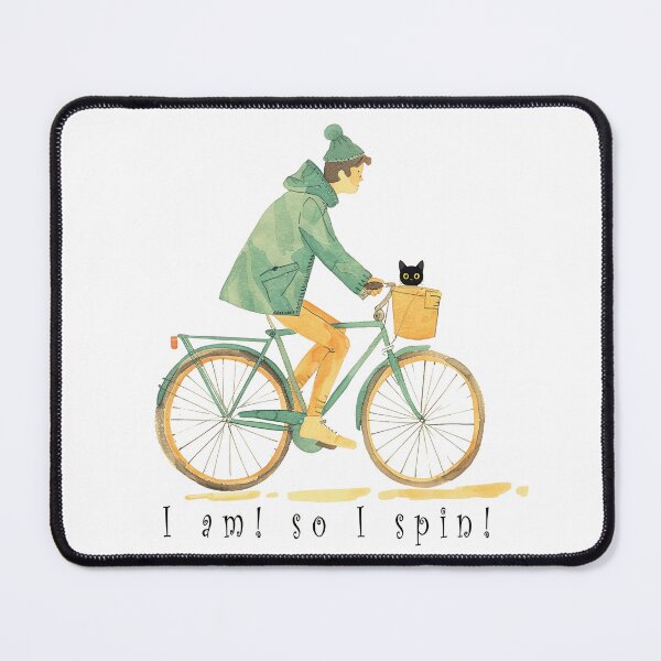 Item preview, Cycling Adventure  I am! So I spin!  with My Furry Friend cat | Minimalist Art designed and sold by JanChryzostom.