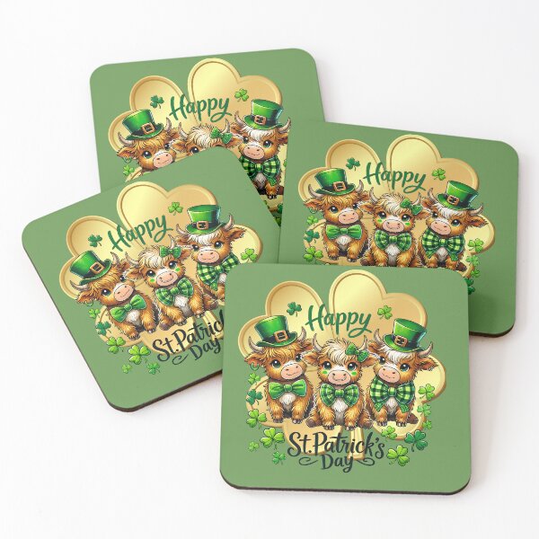 Item preview, Lucky Highland Cows – St. Patrick’s Day T-Shirt designed and sold by EwaMariaShop.