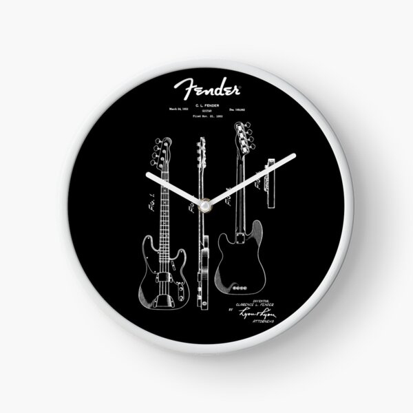 Guitare Fender 1953 Brevet Blueprint Art Horloge