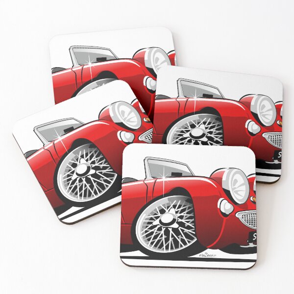 Item preview, Austin Healey Sprite caricature red designed and sold by car2oonz.