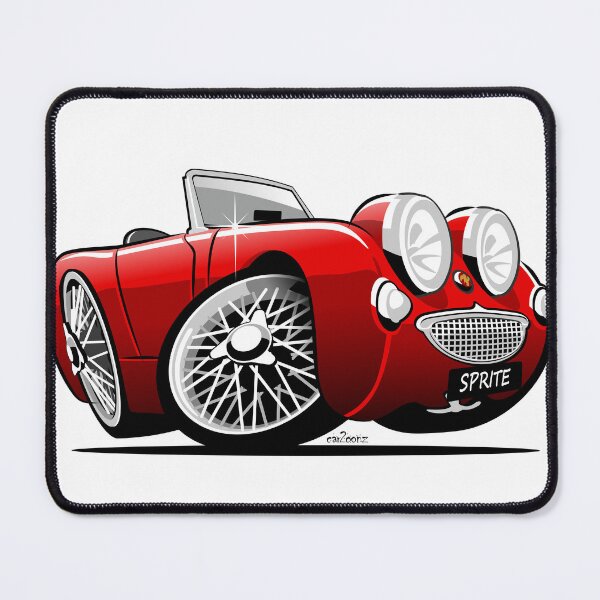 Item preview, Austin Healey Sprite caricature red designed and sold by car2oonz.