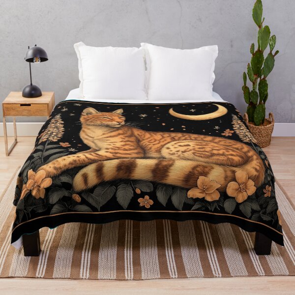 Item preview, Celestial Lynx: Mystical Guardian Under the Moonlight designed and sold by ArtVibeCo.