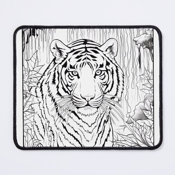 Item preview, Tiger Coloring Page Pattern  designed and sold by DavidColoring.