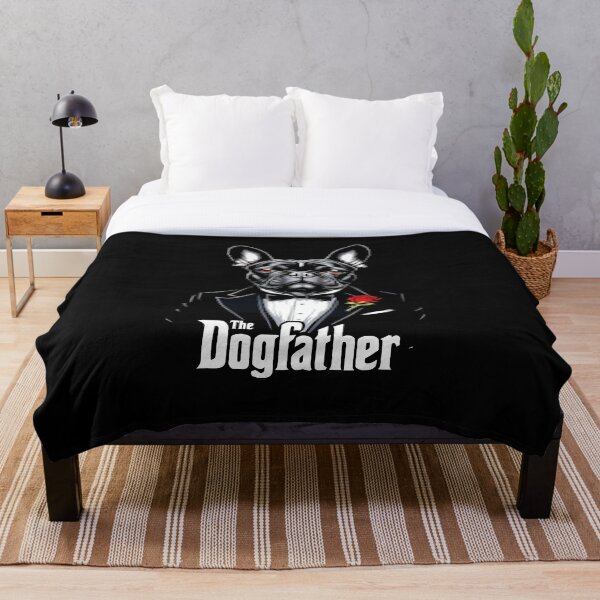 Aperçu de l'œuvre The Dogfather – Conception de parodie amusante de la mafia du bouledogue français créée et vendue par Aredbox.