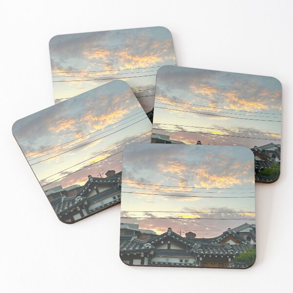 Item preview, Korean Hanok Roofs at Sunset | Seoul Travel Photography designed and sold by YemmyZImages.