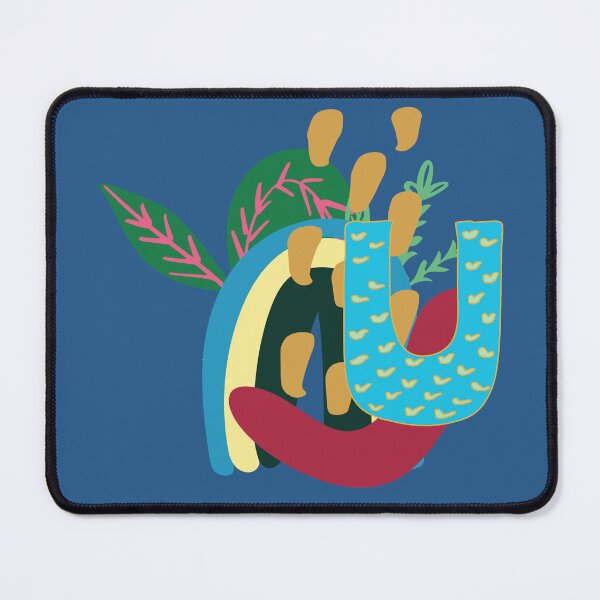 Item preview, Abstract Letter U Rainbow and Leaves designed and sold by DesignbyBFD.
