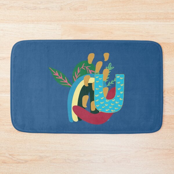 Item preview, Abstract Letter U Rainbow and Leaves designed and sold by DesignbyBFD.