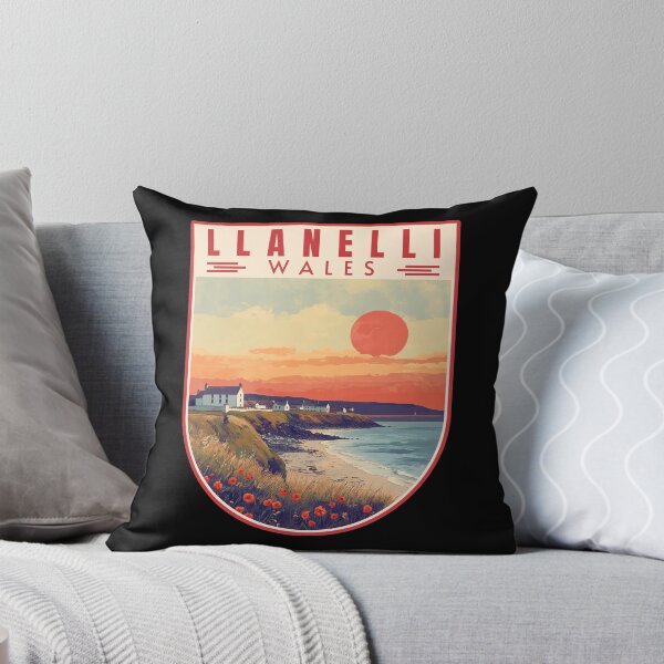 Item preview, Llanelli in Carmarthenshire Wales Retro Travel Art Emblem designed and sold by MaateoDesign.