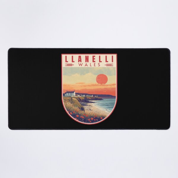 Item preview, Llanelli in Carmarthenshire Wales Retro Travel Art Emblem designed and sold by MaateoDesign.