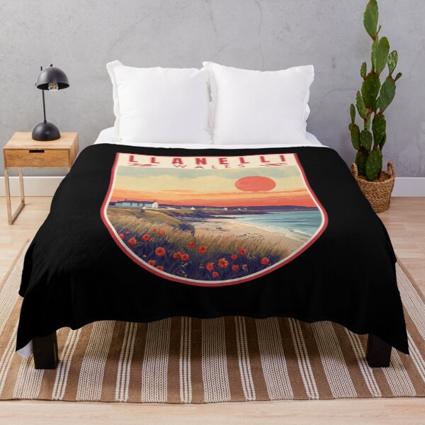 Item preview, Emblema de arte de viajes retro de Llanelli en Carmarthenshire, Gales designed and sold by MaateoDesign.