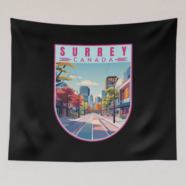Item preview, Surrey in British Columbia Canada Retro Travel Art Landscape designed and sold by MaateoDesign.