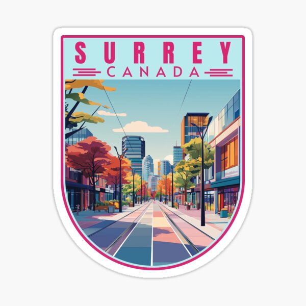 Item preview, Surrey in British Columbia Canada Retro Travel Art Landscape designed and sold by MaateoDesign.