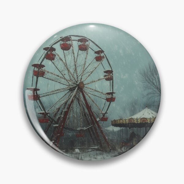 Item preview, Abandoned Carnival in Snow – Eerie Winter Amusement Park designed and sold by VisualArtsOasis.