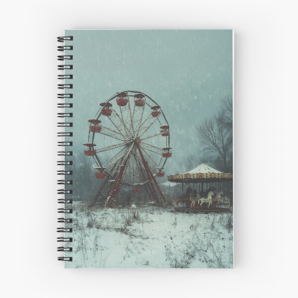 Item preview, Abandoned Carnival in Snow – Eerie Winter Amusement Park designed and sold by VisualArtsOasis.