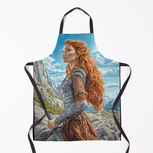 Item preview, Red-Haired Fantasy Warrior Woman designed and sold by PetsArt.