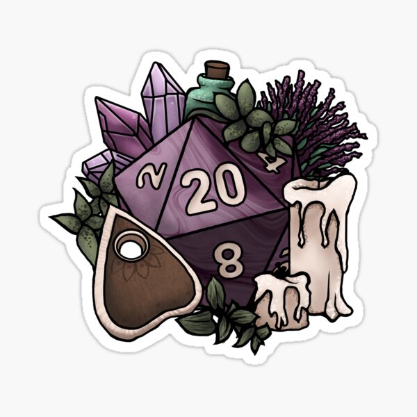 Item preview, Witchy D20 Tabletop RPG Gaming Dice designed and sold by Kiel Chenier + Cassidy June Art.