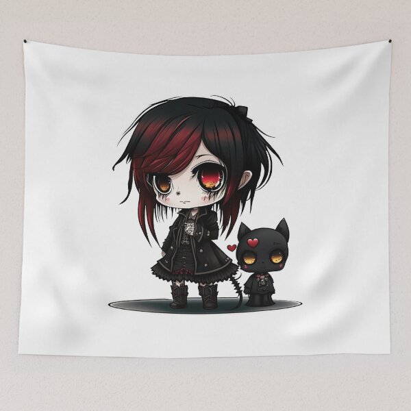 Artikelvorschau, Gothic Girl with Cat entworfen und verkauft von LittleLilith81.