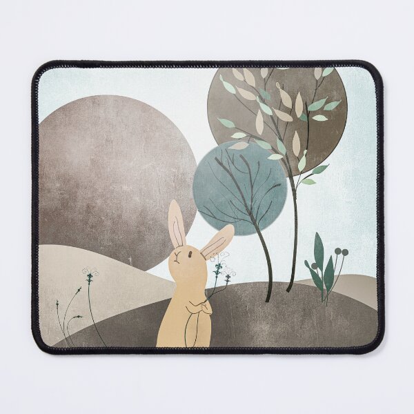 Item preview, Boho rabbit bunny flowers in nature designed and sold by bohoanimals.