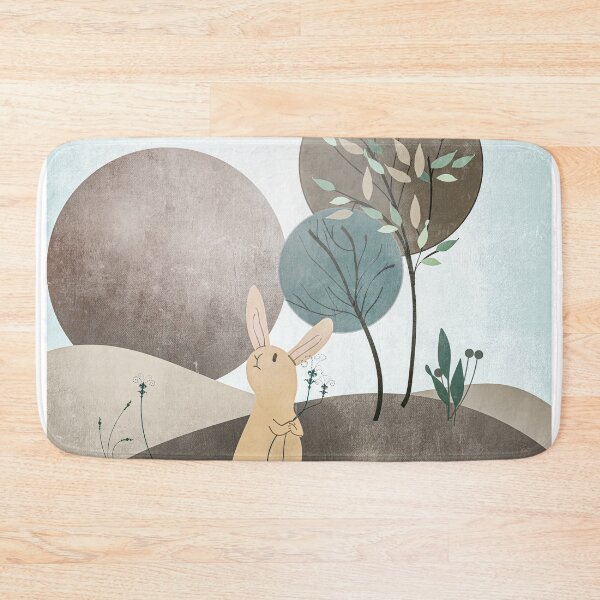 Item preview, Boho rabbit bunny flowers in nature designed and sold by bohoanimals.