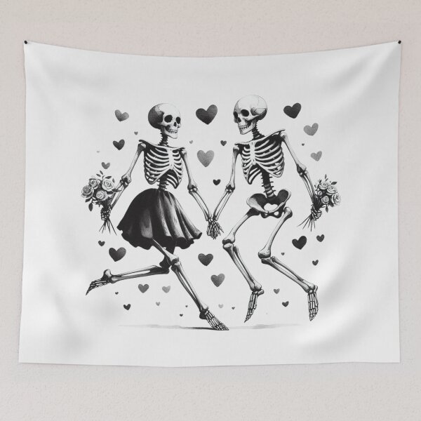 Item preview, Dancing Skeletons, Flower Willows, No / White Background designed and sold by GaborSkeleton.
