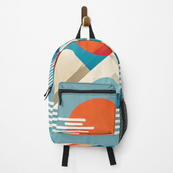 Item preview, Geometric Abstract Landscape with Sun and Mountains designed and sold by Gold Turtle Lina.