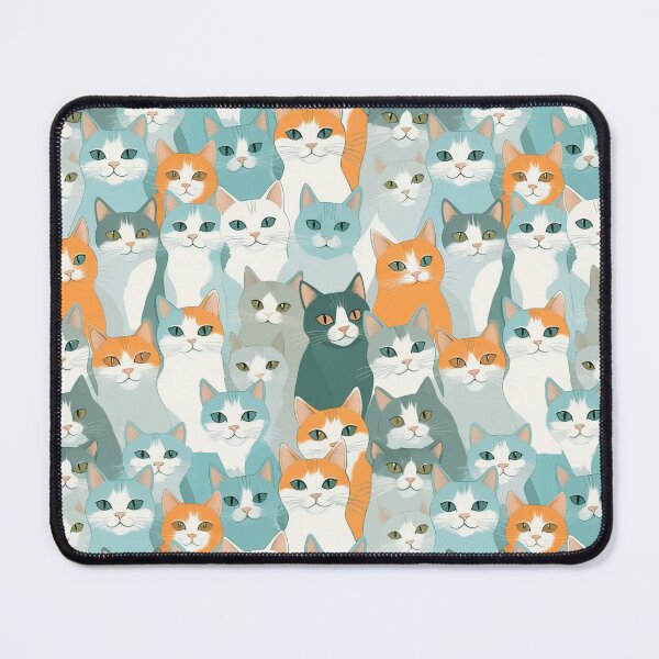 Item preview, Multi-Cat Pattern (orange and blue-green) designed and sold by Kataverse.