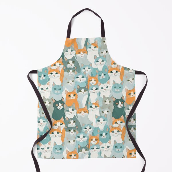 Item preview, Multi-Cat Pattern (orange and blue-green) designed and sold by Kataverse.