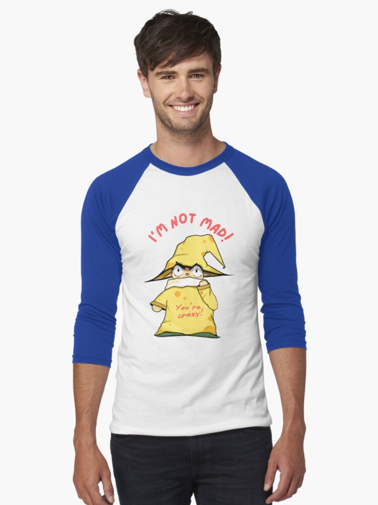 Thumbnail 1 of 3, Baseball ¾ Sleeve T-Shirt, Cheesewizard: I'm not mad! designed and sold by PoliCromix.