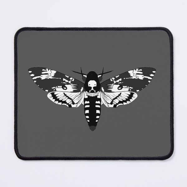 Item preview, Black and white line art death hawk moth designed and sold by Moth-Oak.