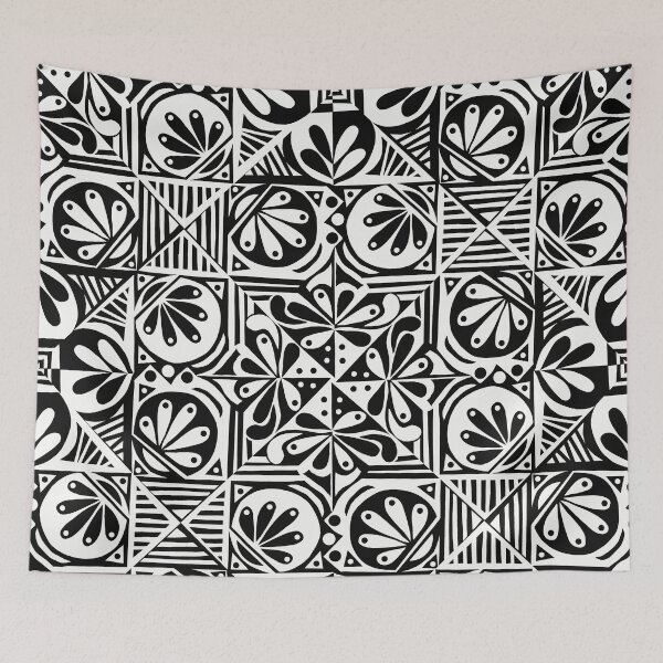 Item preview, Black and white floral pattern designed and sold by theJollyArtist.