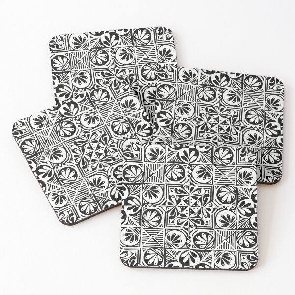 Item preview, Black and white floral pattern designed and sold by theJollyArtist.