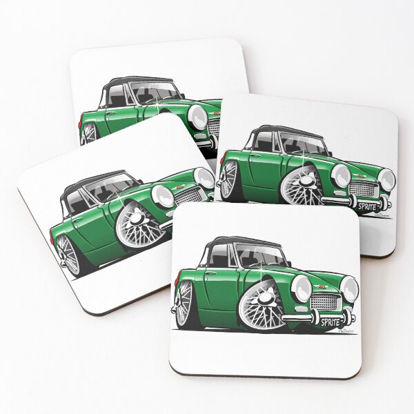 Item preview, Austin Healey Sprite mark 4 caricature green designed and sold by car2oonz.