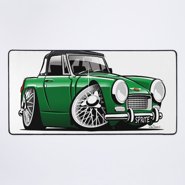 Item preview, Austin Healey Sprite mark 4 caricature green designed and sold by car2oonz.